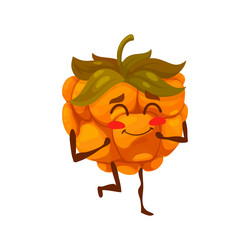 Smiling Cloudberry Character Dancing vector image