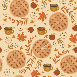 Autumn Apple Pie Pattern vector image