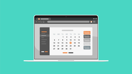 Event planning on calendar date laptop computer Vector Image