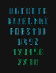 font the monogram in thin lines hipster set vector image