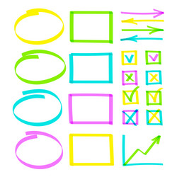 Hand Drawn Highlight Objects vector image