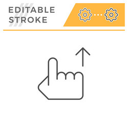 hand pointer editable stroke line icon vector image