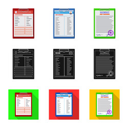 isolated object of form and document icon set vector