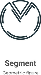 segment outline icon thin line black vector image