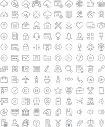 Set flat line icons seo and web design vector