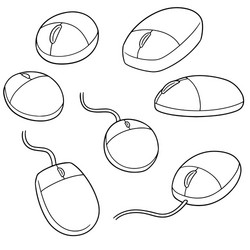 set of computer mouse vector image