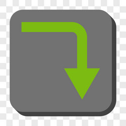 turn down rounded square button vector image