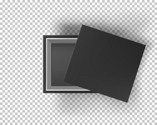 black empty box mock up on transparent background vector image