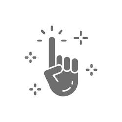 clean hand cursor click grey icon vector image