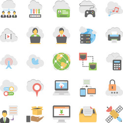 Cloud computing icons set 3 vector