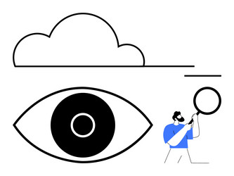 cloud technology and data monitoring concept vector image