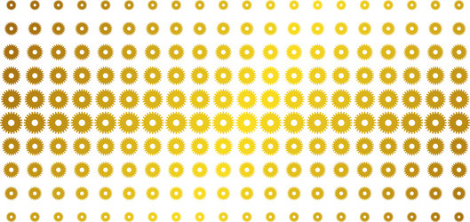 cogwheel golden halftone array vector image