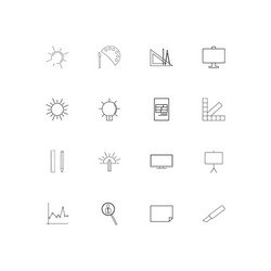 creative process and design simple linear icons vector image