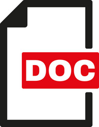 Doc icon text file format symbol flat vector