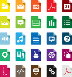 Document File Types Icons vector image