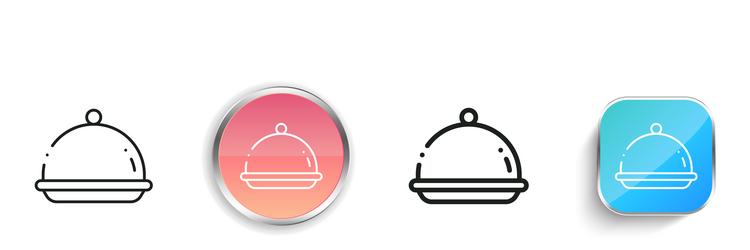 food tray icon thin linear regular and button vector image
