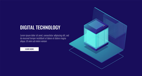 laptop with database icon cloud data storage web vector image