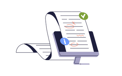 proofreading and document editing concept vector image