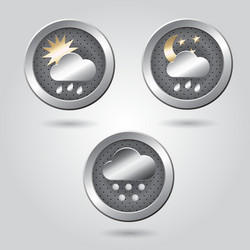 set of stylish weather icon buttons for web vector image