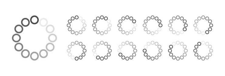 circular loading buffering icons vector image