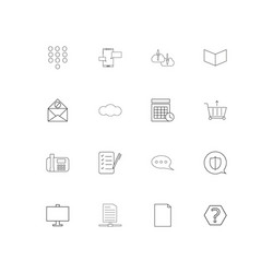 internet technologies linear thin icons set vector image