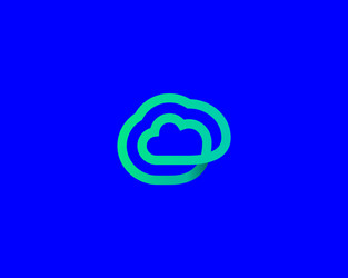 linear cloud loop icon logo design template vector image