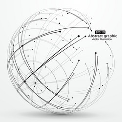 point and curve constructed the sphere wireframe vector image