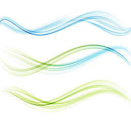 Set color abstract wave design element vector