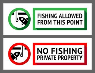 sticker set no ice fishing or allowed vector