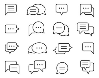 chat icon design element set talk bubble speech vector image