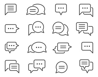 Chat icon design element set talk bubble speech vector