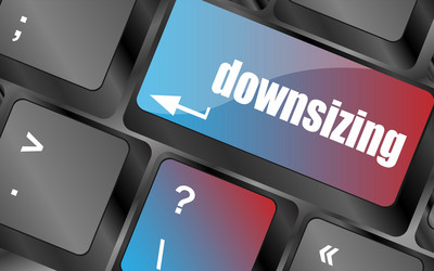 cloud icon with downsizing word on computer vector image