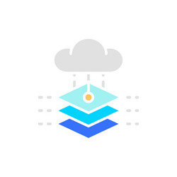 cloud with artificial intelligence server vector image