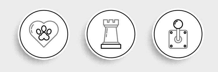 set line joystick for arcade machine heart vector image