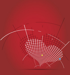 abstract circuit pixel heart mosaic background vector image