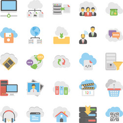 cloud computing icons set 4 vector image