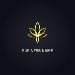 Gold Cannabis Leaf Logo Vector Image