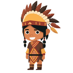 indian boy from south and north america national vector