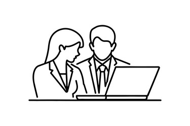 man and woman in business attire Vector Image