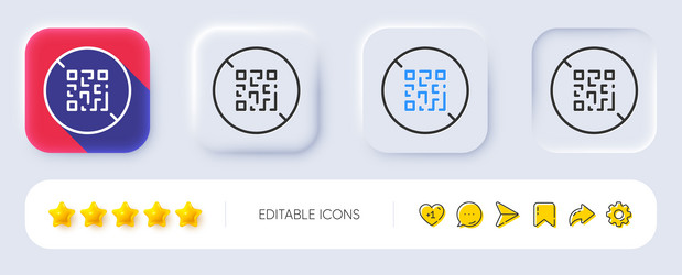 no qr code line icon scan barcode sign vector image