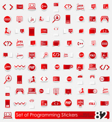 Set of programming stickers vector