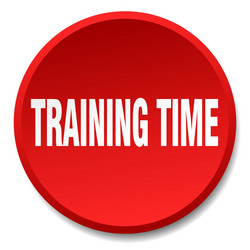 training time red round flat isolated push button vector image