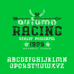 angular serif font with shabby texture vector image