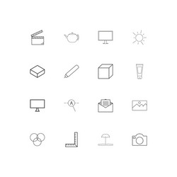 creative process and design simple linear icons vector image