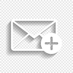 mail sign with add mark vector image