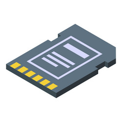 secure digital memory card lying in isometric view vector image
