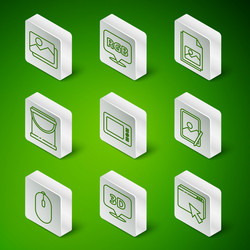 set line web design and development speech bubble vector image