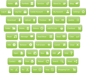 web buttons with icons vector