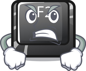 angry button f2 isolated with character vector image