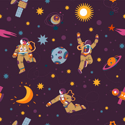 astronaut in spacesuit exploring galaxy universe vector image